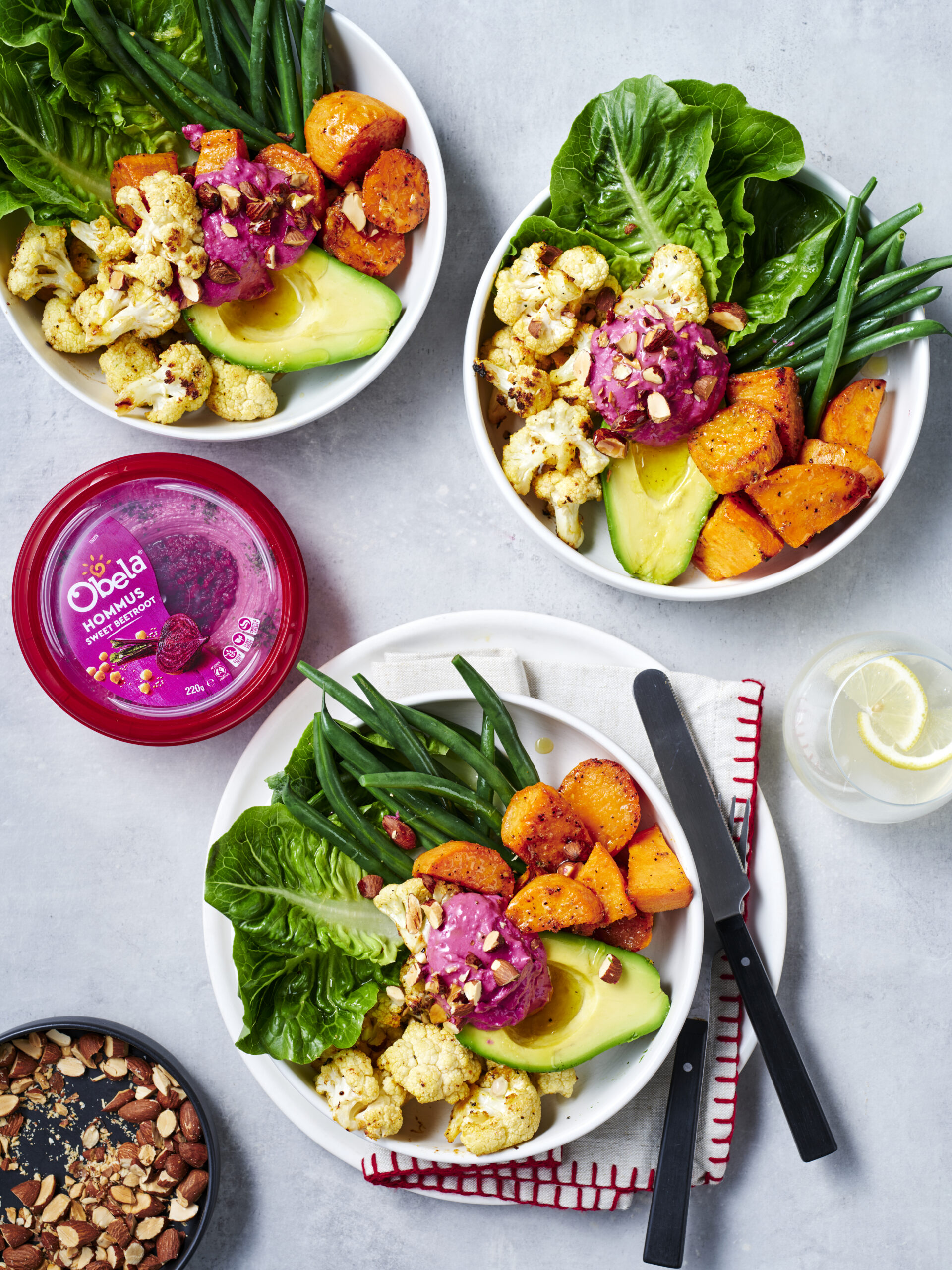 Roast Sweet Potato and Hommus Salad Bowl