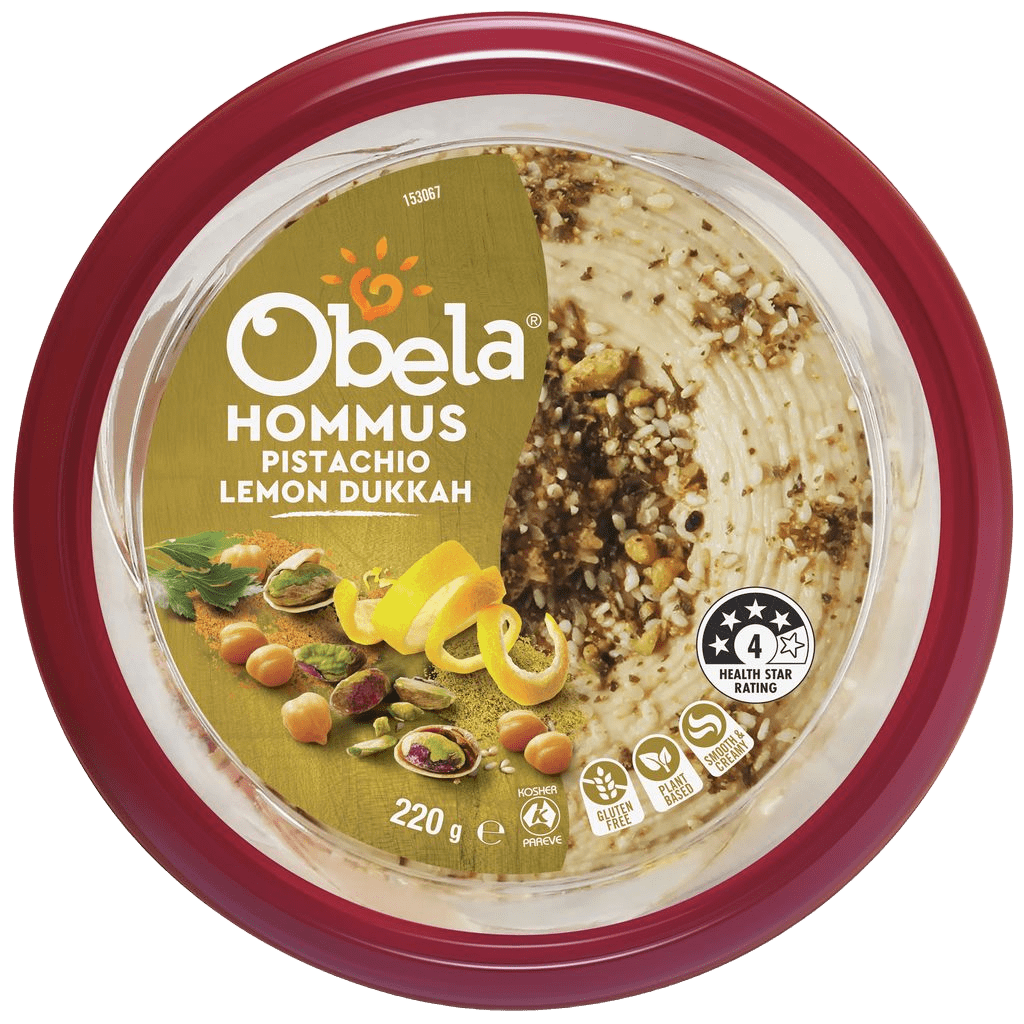 Obela Hommus Garnished Pistachio Lemon Dukkah 220g