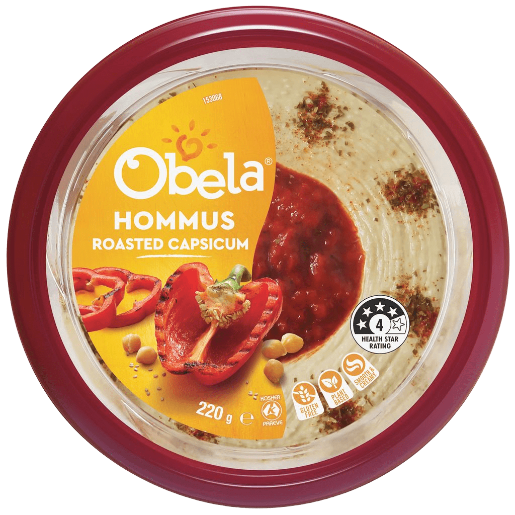 Obela Hommus Garnished with Roasted Capsicum 220g