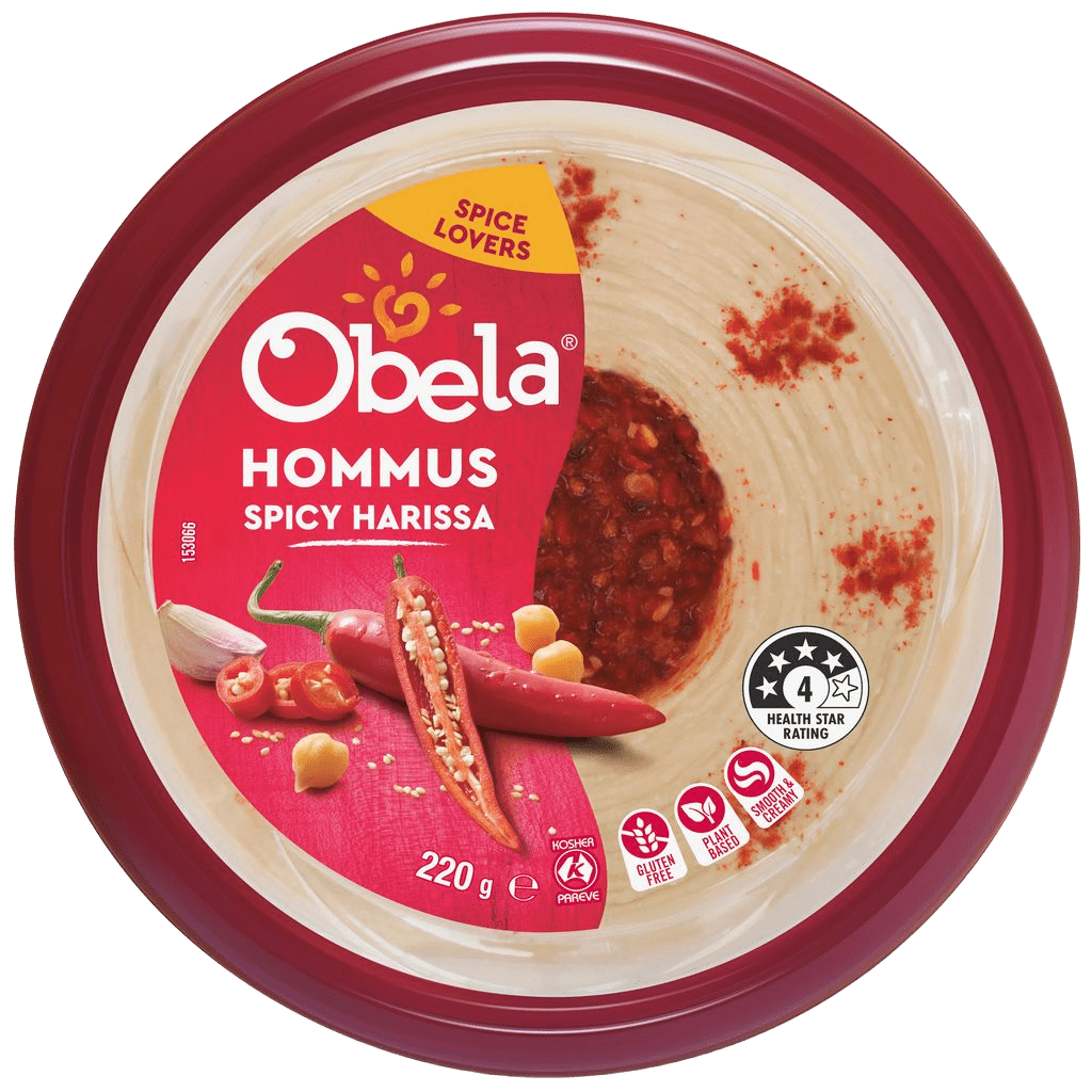 Obela Hommus Garnished with Spicy Harissa 220g